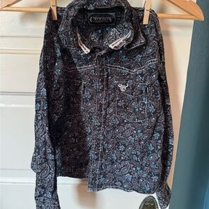 Cowboy Hardware XS Little Boys' Black Paisley Button-Down Shirt (4-5T)